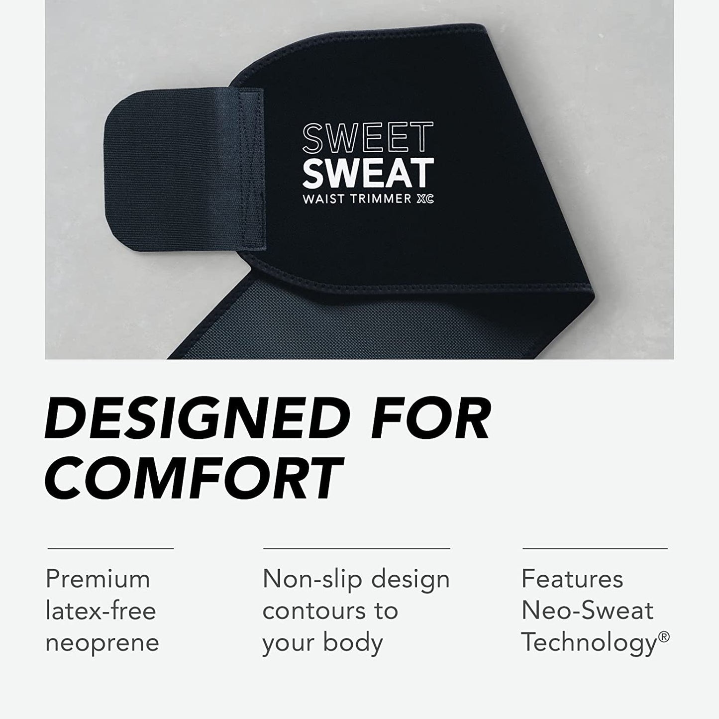 ® Sweet Sweat Waist Trimmer - Premium Sweat Enhancing Fitness Belt for Women & Men - 5 Adjustable Sizes