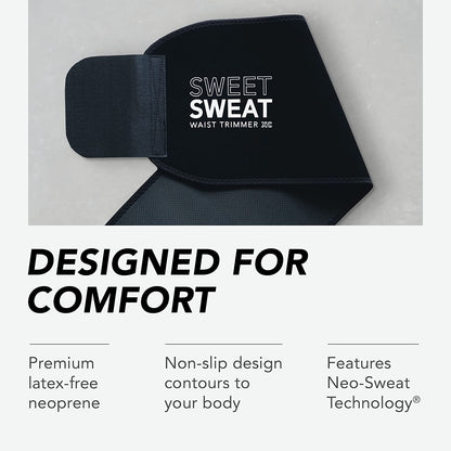 ® Sweet Sweat Waist Trimmer - Premium Sweat Enhancing Fitness Belt for Women & Men - 5 Adjustable Sizes