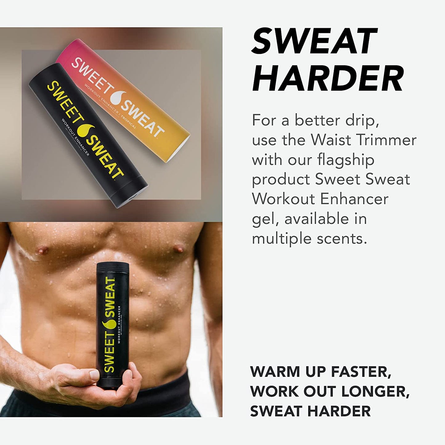 ® Sweet Sweat Waist Trimmer - Premium Sweat Enhancing Fitness Belt for Women & Men - 5 Adjustable Sizes
