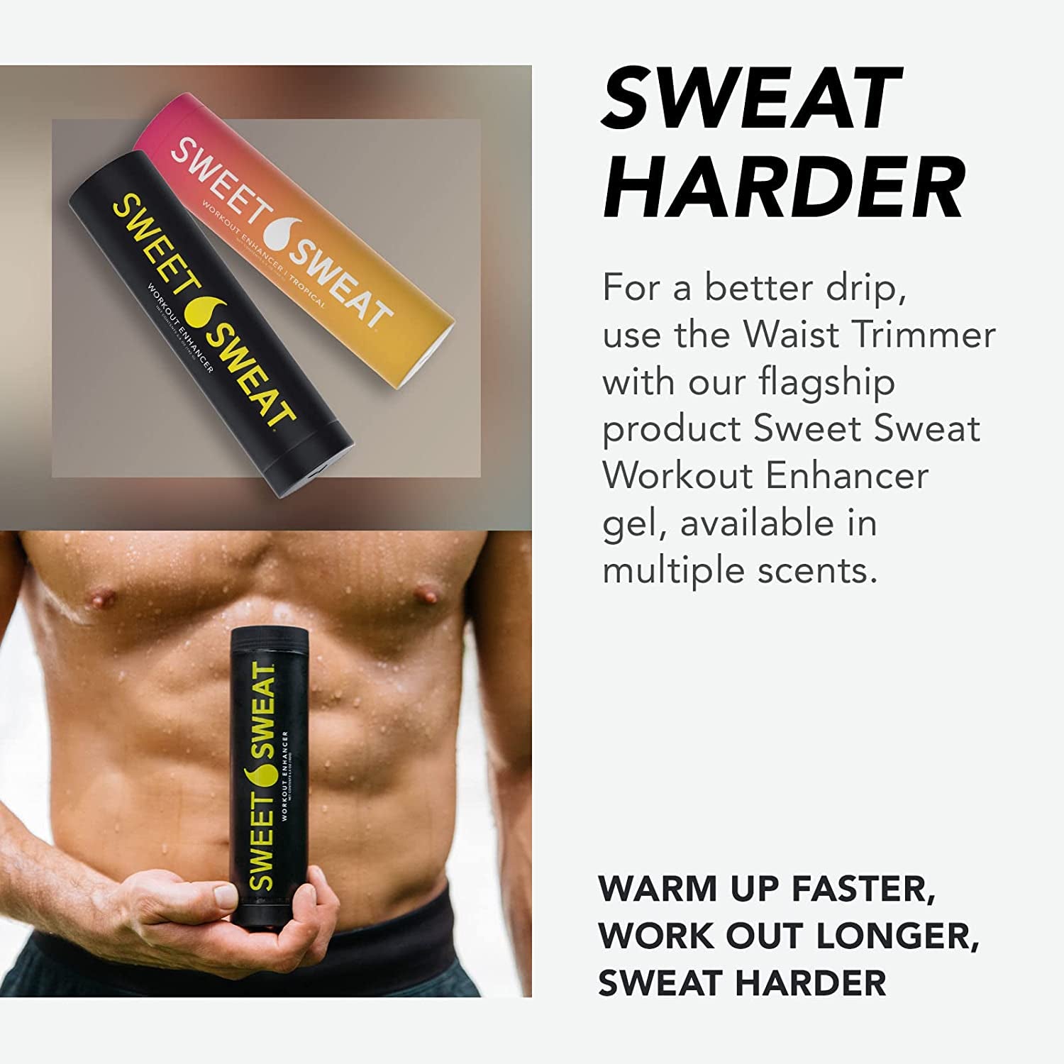 ® Sweet Sweat Waist Trimmer - Premium Sweat Enhancing Fitness Belt for Women & Men - 5 Adjustable Sizes