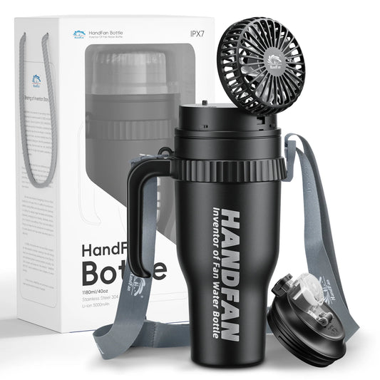 40 OZ Water Bottle Fan -  Tumbler BM440 with Straw & Fan